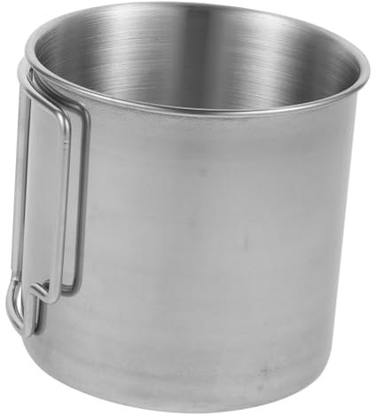 HEALEEP Campingbecher Mit Faltbarem Griff Wasserdichter Robuster Trinkbecher Für Outdoor Picknick Bergsteigen Und Ski Einlagig Unzerbrechlich Rostfrei