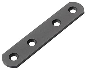 OMIDEAS 10 x Flat Joining Plates (97 x 20 x 3) Straight Mending Joining Fixing Repairing Flat Bracket Shelf Support Black Stainless Steel Connector