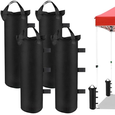 4 PcsPesos para Carpas para Exteriores, Oxford 600D Pesas para Pergolas de Jardin, Pesas para Cenador, Sacos de Arena para Lastrar, Bolsa de Lastre Sacos de Arena Accesorios de Carpas Jardín