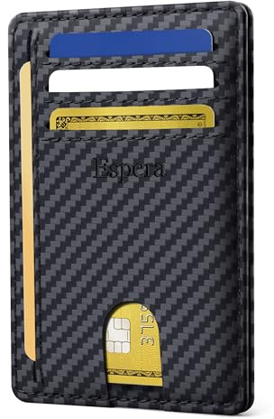 Espera Slim Minimalist Front Pocket Wallet for Men, RFID Blocking Credit Card Holder, Thin Travel ID Card Case, Gifts for Men