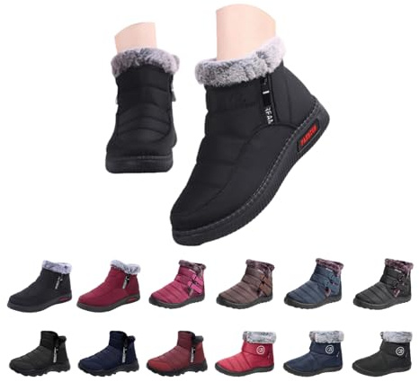Générique Bottes de Neige Femme Bottines Imperméable Chaussures Hiver Femme Bottine Fourrées Chaude Boots Antidérapantes Botte Semelle En Caoutchouc pour Extérieur, Randonnée