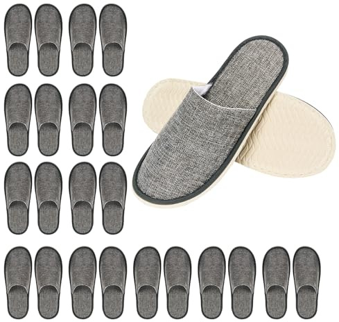 Defresit 12 Pairs Disposable Slippers,hotel slippers multipack, Non-Slip Spa Slippers Portable Indoor Slipper for Guests Hotel Home Travel Wedding Salon, Individually Wrapped