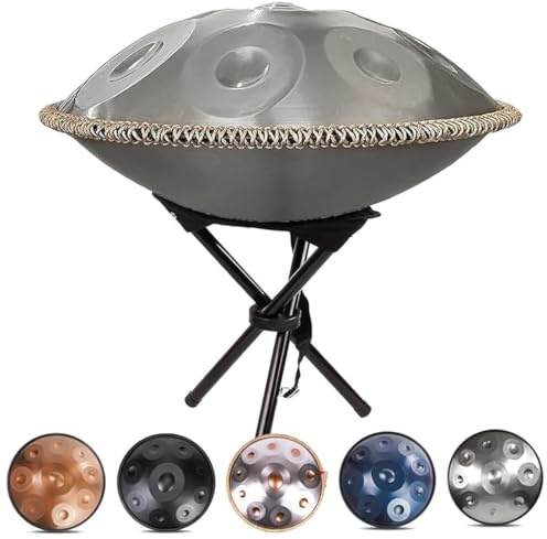 Handpan Drum 432 Hz/440 Hz, Tambour À Languettes En Acier 9/10/12 Notes Pour Débutants Et Professionnels, Instruments De Percussion En Ré Mineur De 22 Pouces(E,440HZ/9Note)