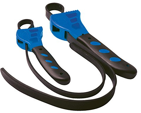 Silverline Rubber Strap Wrenches Set 2pce 500 & 600mm (598531), Blue