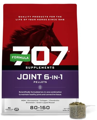 Formula 707 Joint 6in1 Equine Supplement 10 lb Bag – Support for Joint Integrity and Inflammatory Response in Horses – Green-Lipped Mussel, MSM, Glucosamine, Chondroitin & Collagen