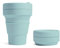 STOJO On-The-Go Collapsible Coffee Cup - 12oz / 355ml - Reusable & Foldable Silicone Travel Mug with Lid - Portable, Pocket Size - Dishwasher Safe - Aquamarine