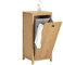 SoBuy BZR96-N Wäscheschrank mit ausklappbarem Wäschetruhe Wäschesack Wäschesammler Wäschekorb Badschrank Badezimmermöbel Natur BHT ca. 40x90x35cm