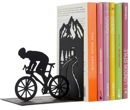 Balvi Serre-Livres Le Tour Couleur Noir Un Cycliste sur Une Montagne Métal