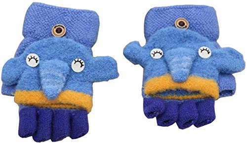 Automne et hiver 2-4 ans Gants chauds pour enfant Mitaines tricotées, bleu, taille unique