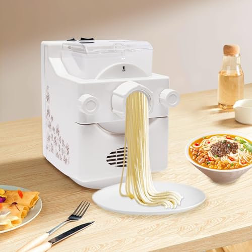 Nudelmaschine Elektrische Pasta Maker Multifunktions Haushalt Pastamaschine mit 9 Formscheiben für Ausgemachte Teigtaschen, Spaghetti, Fettuccine und Penne