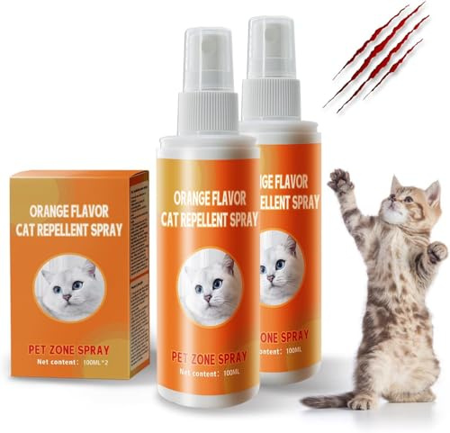 TailTrespass Cat Deterrent Spray, Natural Cat Spray Deterrent for Urine Marking & Scratching, Safe Indoor & Outdoor Effective Cat Scratch Deterrent Training Aid for Furniture - 2 Pcs