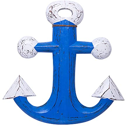 Orient Express - Ancla de madera, decoración de pared, colgante de madera, decoración marítima, amuleto de la suerte, varios tamaños, producto hecho a mano