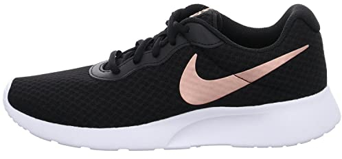 Nike Damen Tanjun Walking-Schuh, Black Red Bronze Barely Volt White, 36.5 EU