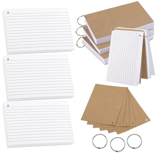 300 vita indexkort med 6 hållbara A6-kraftpapper 150GSM 15,3 × 10,5 cm | PENPRIS Pedagogiska kort, skriven och tom, dubbelsidig, för elever, lärare, arbetare PAP06A6WH300