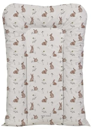 Nest Changing Mat by Mama Shack - Baby Changing Mat with Raised Sides - Waterproof - Fits Most Baby Changing Tables - 67 x 46 cm (Bunnies)