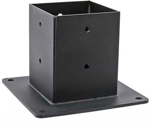 Base de Anclaje for Postes de Valla de Madera Gruesa - Soporte de barandilla de Acero con Recubrimiento en Polvo for terrazas, pabellones y más(1pcs)