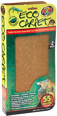 Zoo Med Eco Carpet 55 Gallon 33 x 122 cm - Assorted Color, 2 Pack for Reptile Owners, Reptile Cage Carpet
