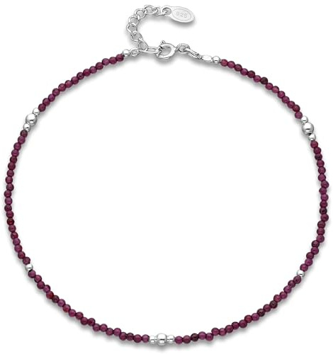 M & M smycken - storlek röd / silver färg kedja se beskrivning, Sterlingsilver, Granat
