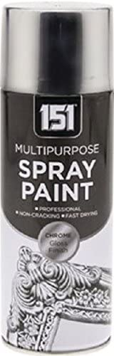 151 Chrome Effect Gloss Multi-Purpose Aerosol Spray Paint 400ml (1 Pack)