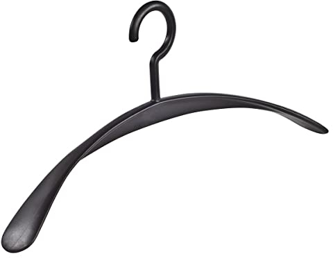 6 Stück Kleiderbügel Garderobenbügel Wing schwarz - 45 cm breit - breite Schulterauflagen - Kuststoffkleiderbügel - körpergeformt