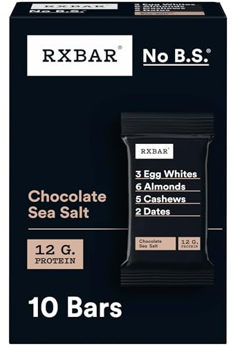 RXBAR Protein Bars, Protein Snack, Snack Bars, Chocolate Sea Salt, 18.3oz Box (10 Count)