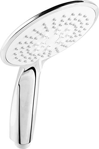 Cornat Handbrause Carballo - 110 mm Kopfdurchmesser - verchromt - 5 Strahlarten: Normal-, Soft und Massagestrahl- Anti-Kalk und Wasserspareinsatz / ECO-Brausekopf für Dusche und Badewanne / SA330594