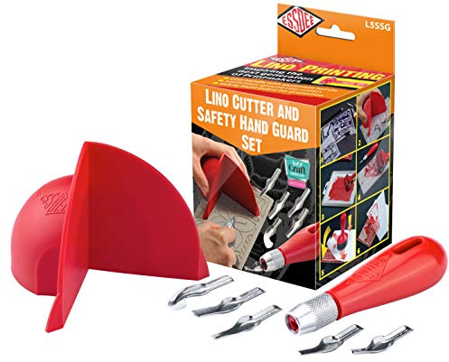 Essdee Lino - Juego de cortador y protector de mano de seguridad, color rojo