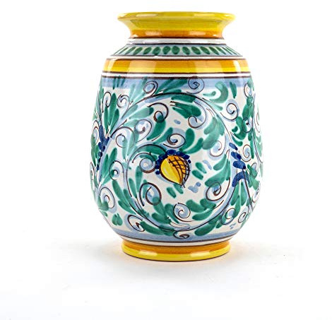 CEAR ceramiche - Gelbe dekorative Vase aus sizilianischer Keramik, handdekoriert