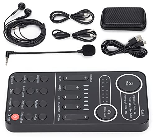 CCYLEZ Live Voice Changer, Computer PC Universal Intelligente Rauschunterdrückung Soundkarte Kit, Plug and Play, für Live Broadcast, Handy (K9)