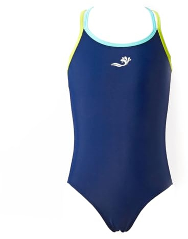 Splash About Girls Essential Sports Swimming Costume, Lime, 10-11 Years