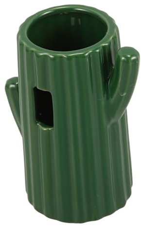 BESPORTBLE Cactus Shaped Ceramic Hamster Water Bottle Stand Vertical Feeder for Pet Cage Ideal Water Dispenser for Hamsters Gerbils and Animals Color