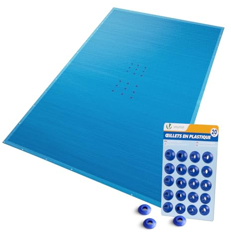 VOUNOT® Telo Copri Piscina Rettangolare 6x12m, Telone Impermeabile in PE 160g/m², Resistente agli UV, Doppio Strato con Occhielli in Alluminio, Copertura Protettiva per Piscina Fuori Terra, Blu Scuro