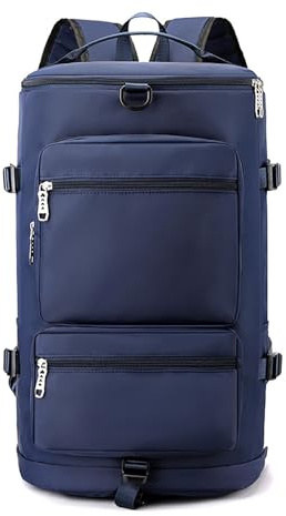 Gym Bag Sports Travel Backpack For Women Backpack Carry On Duffel Bag With Shoe Laptop Compartment Camping Coffee for (Dark Blue, One Size)