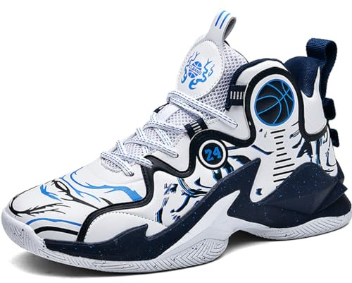 Kmrlofiy Basketskor herr sportskor stötdämpning halkfria höga basketskor män lätta andningsbara sneakers löparskor fritidsskor sneakers, Sneaker 28, 42 EU
