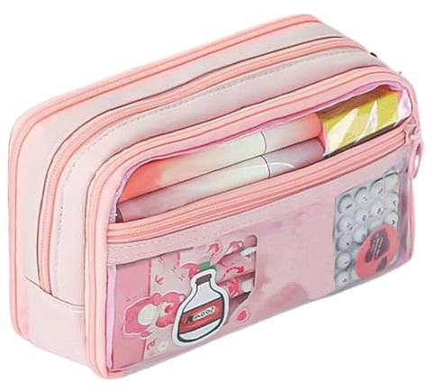 Estuche de lápices genérico de gran capacidad, tela 21x6,5x13 cm | Estuche portátil para lápices con compartimentos - Organizador de papelería, estuche multifunción para escuela, oficina, accesorios