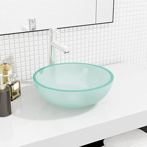 Lavandino in vetro temperato opaco lavabo da appoggio in vetro temperato 35 x 12 cm opaco per bagno lavandino bagnato cella