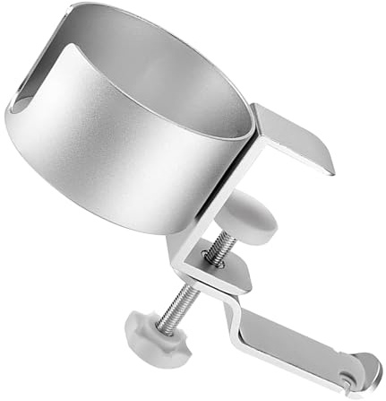 Naroote Porte-gobelet de Bureau Rotatif à 360 Degrés, avec Support pour Casque, pour Un Rangement de Bureau sans Encombrement (Silver)