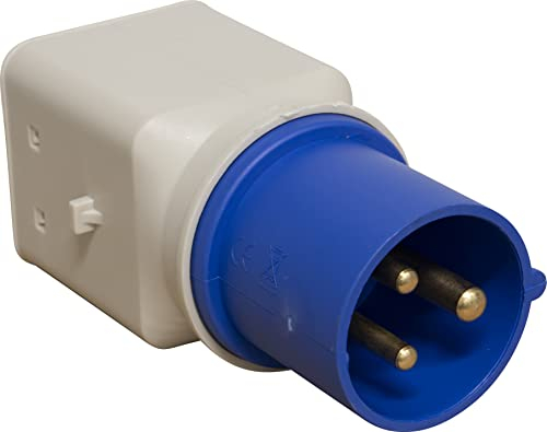 Brennenstuhl 1081560 Steckdose | Industrieller Adapter 3-polig 16A / 230V IP20, CEE-Stecker | Universalsteckdose (IT 10/16A + Schuko) | Baustelle, Camping, Wohnmobil, Grau/Blau