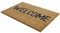 JVL Heavy Duty Welcome PVC Backed Coir Entrance Door Mat, Vinyl, Brown, 33.5 x 60 cm