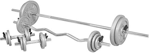 GORILLA SPORTS® Hantelset 108 kg mit Langhantel, SZ-Stange und Kurzhanteln