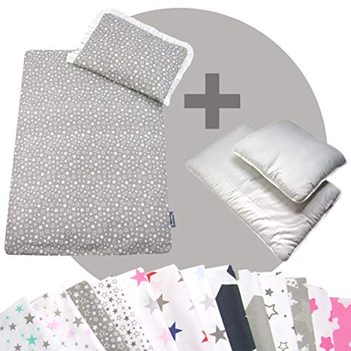 Rawstyle Juego de ropa de cama (4 piezas, funda nórdica + almohada + relleno), diseño de estrellas