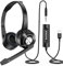 NIUQIGE Auriculares para PC con Microfono, USB/3,5 mm Cancelacion de Ruido & Sonido Estereo Claro Cascos Business para Skype, Seminario Web, Centro de Llamadas, Escuela, Cursos Online, Oficina