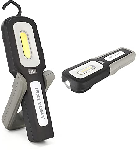 MXLEGNT LED Arbeitsleuchte Taschenlampe Arbeitslamp: Aufladbar 20W COB Inspektionsleuchten Werkstattlampe mit Magnet - 800 Lumen,4000mah Akku - Perfekt für Werkstatt, Auto Kfz Reparatur (handlampe)