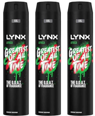 Lynx Africa XXL Limited Edition Deodorant and Body Spray 48 Hour High Definition Fragrance, Pack of 3 x 250ml