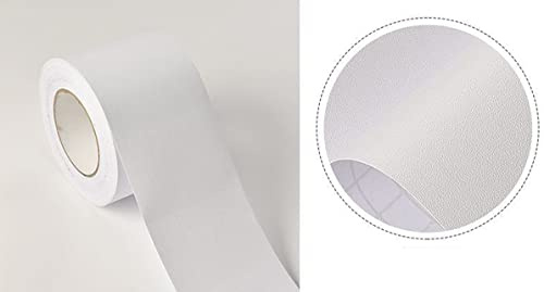 VisitRyl Frises Autocollantes DéCoratives Bordure De Papier Peint Frise Murale Adhesive Pour Cuisine, Salle De Bains,Chambre DéCoration Murale Blanc Mat 5cm X 500cm