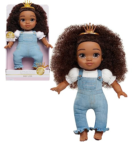 Littlelistas Lily 14-inch CROWNED Natural Hair Baby Doll & Accessories, Coily 4A Textured Hair, Medium Brown Complexion, for Ages 3 Up, An Extension of NATURALISTAS dolls