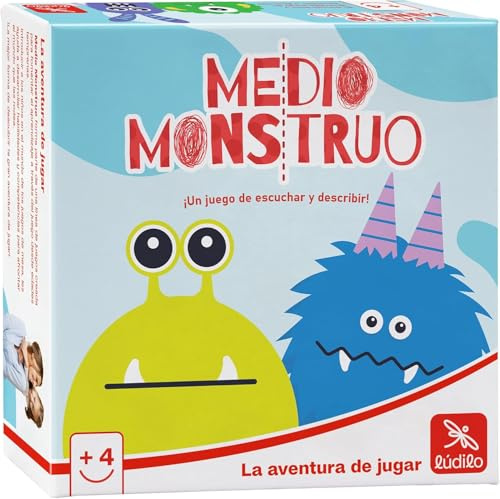 Ludilo - Medio Monstruo | Juegos De Mesa Niños 4 Años O Más | Juegos Educativos Niños 4 Años De Partidas De 10 Minutos | Juego De Mesa De 2 A 4 Jugadores