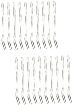 ABOOFAN 20 Piezas Caracoles Selecciones De Frutas De Acero Inoxidable Brochetas De Coctel Tartas De Queso Selecciones De Cóctel De Oro Tenedor De Aperitivos Niño Batería De Cocina Bulto