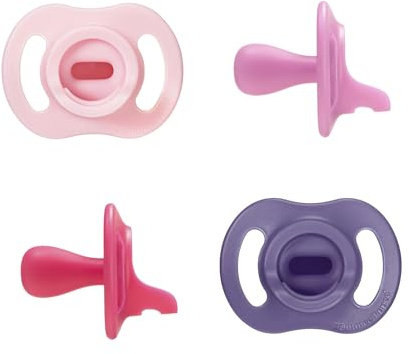 Tommee Tippee Ultra-Light StayPut Dummy, 18-36m, 4-Pack, One-Piece Silicone Soother