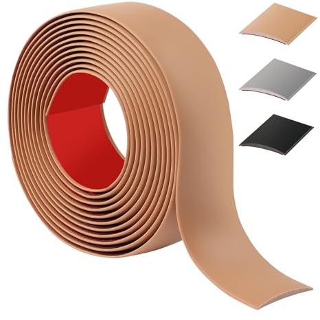 400cm Barre De Seuil Adhesive，Flexible Seuil De Porte Adhesif PVC,Barres De Transition De Seuil Pour La Cuisine/Salon,Profil De Transition Pour Joindre Les Joints De Sol/Carrelage/Laminé（4cm，Brun）